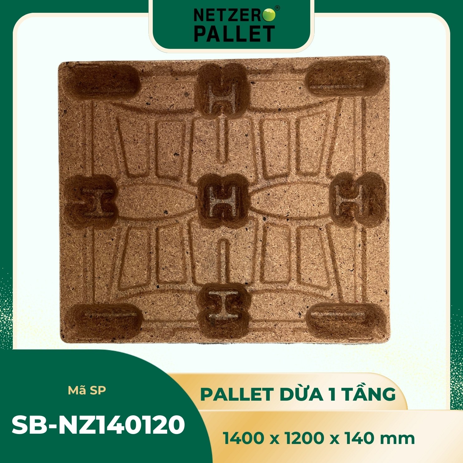 Pallet Xơ Dừa 1 Tầng 1400x1200x140mm 6 pallet xo dua 1 tang