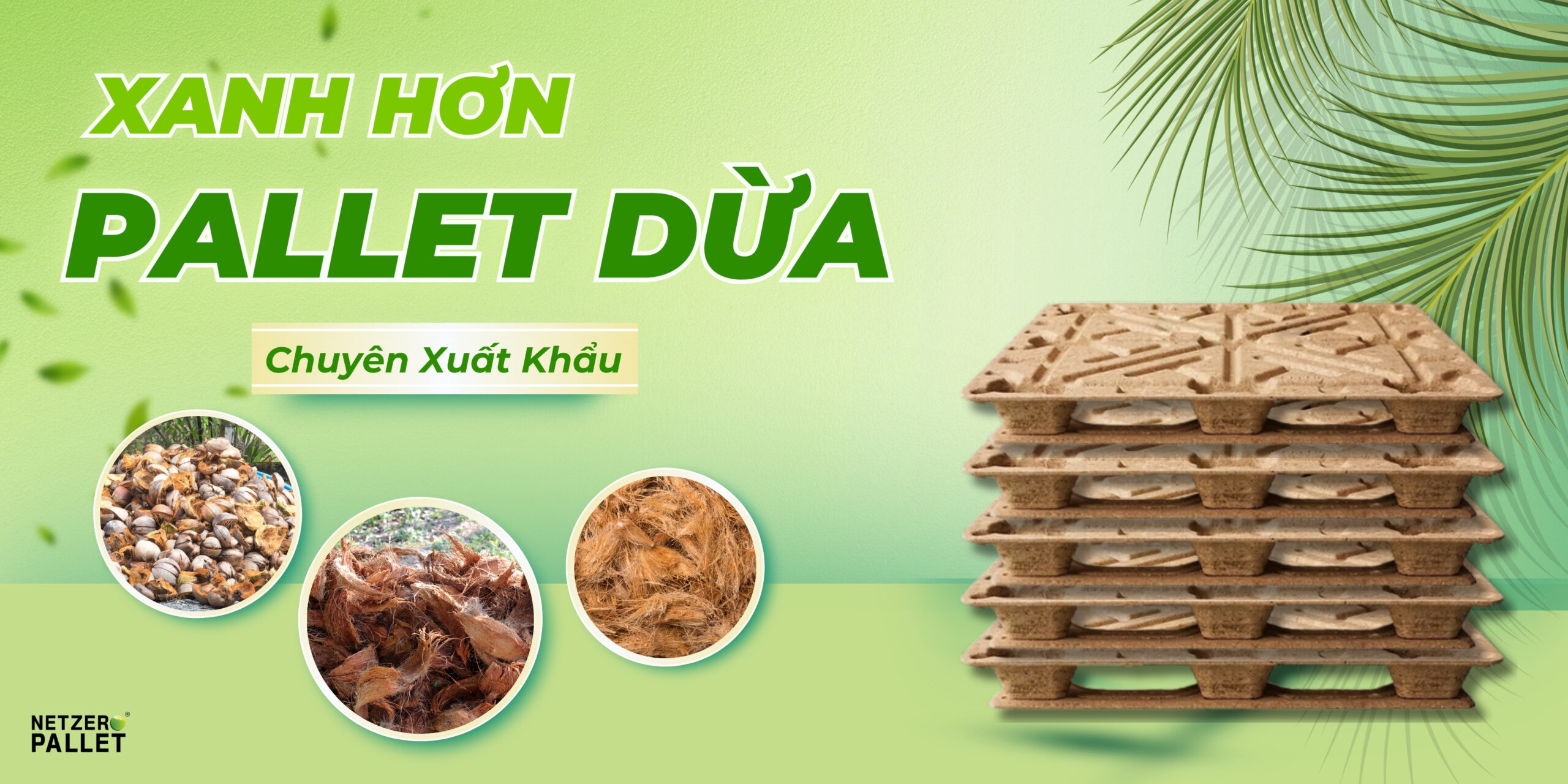 banner pallet xơ dừa